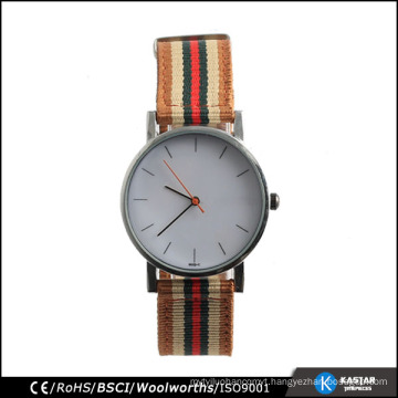 Hot sales watch nylon strap stainless steel watch back nylon wristband watch